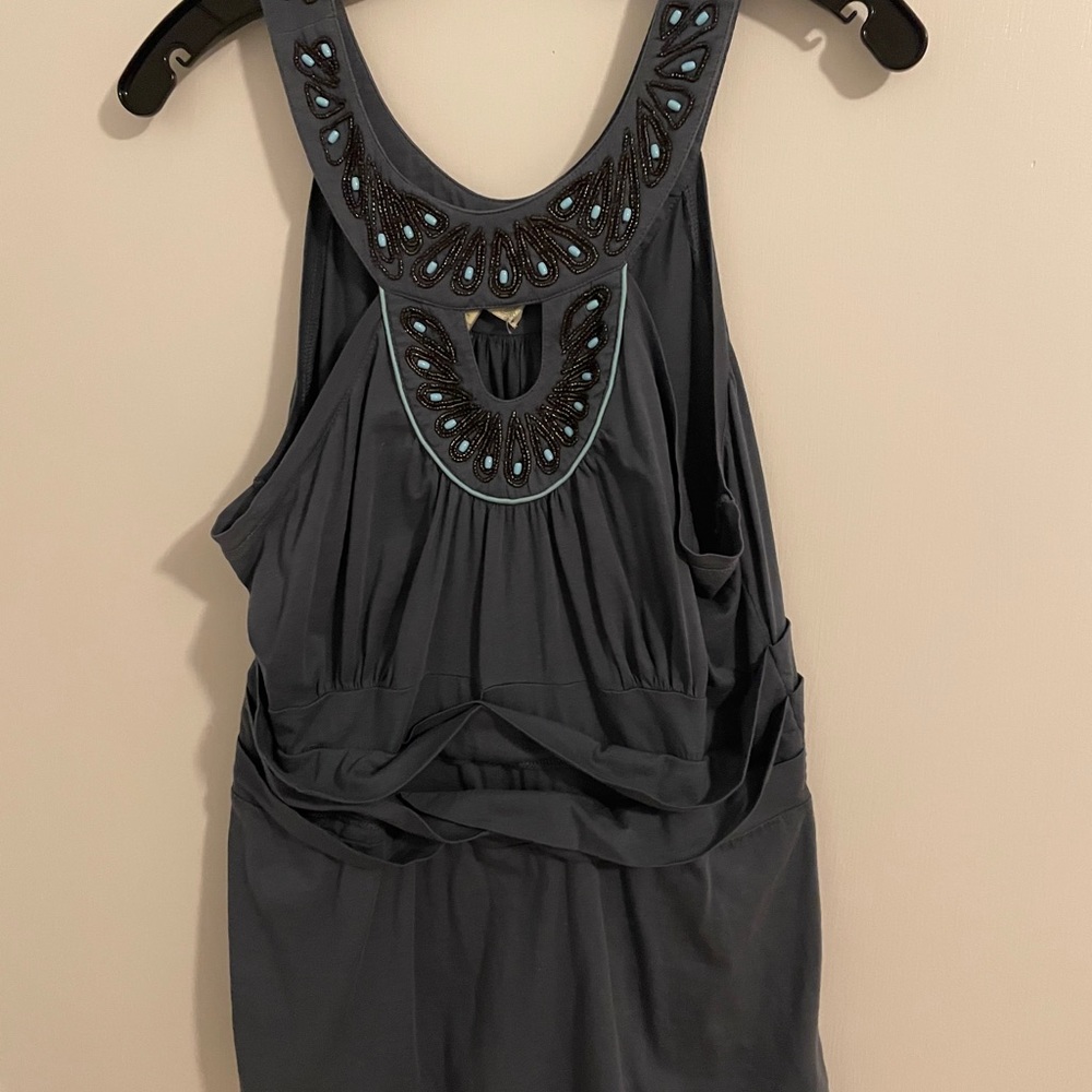 Anthropologie DELETTA Keyhole Beaded Tank Top L